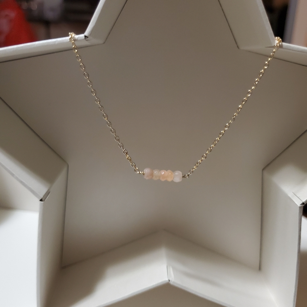Kris Nations Pink Mystic Bar 18 K Gold Necklace - Picture 5 of 8